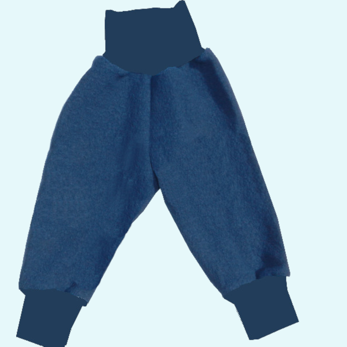 Wollkids Kinder Wollwalk Hose mitwachsend mit Nabelbund Bio Baumwolle Warme Wollkids Baby & Kinder Wollwalk Hose mitwachsend mit Nabelbund aus Bio Baumwolle - Farbe blau