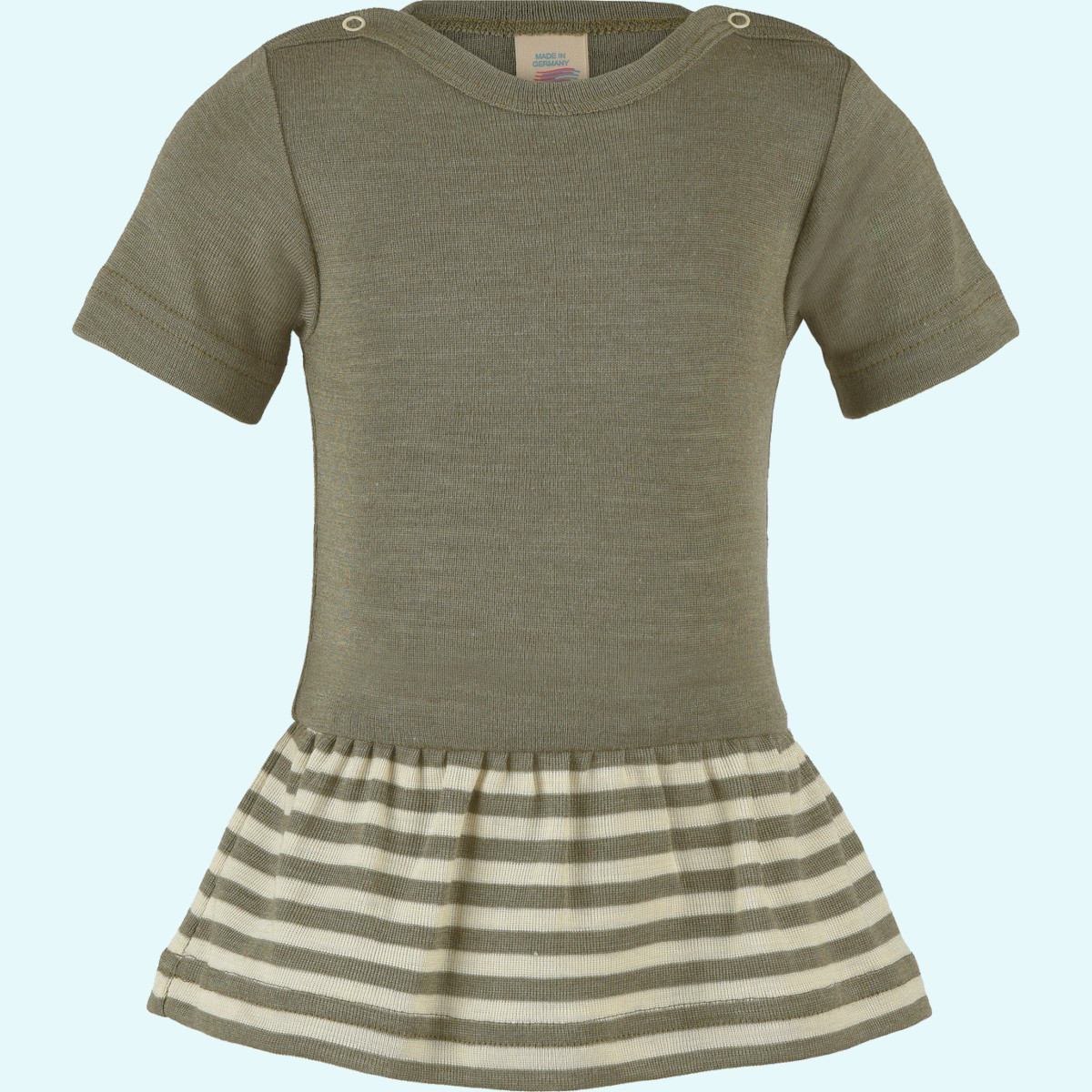 Süßes Engel Baby Body Kleid kurzarm aus Merino Wolle/Seide Süßes Engel Baby Body Kleid kurzarm aus kbT merino Schurwolle/Seide - Body mit Rock ideal im Winter & bei empfindlicher Haut GOTS