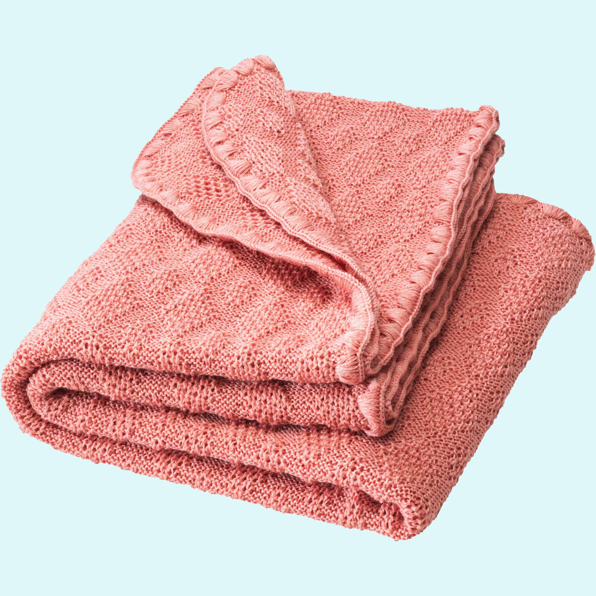 Zauberhafte disana Baby Strick-Decke 80x100 aus kbT merino Schurwolle - Kuscheldecke GOTS