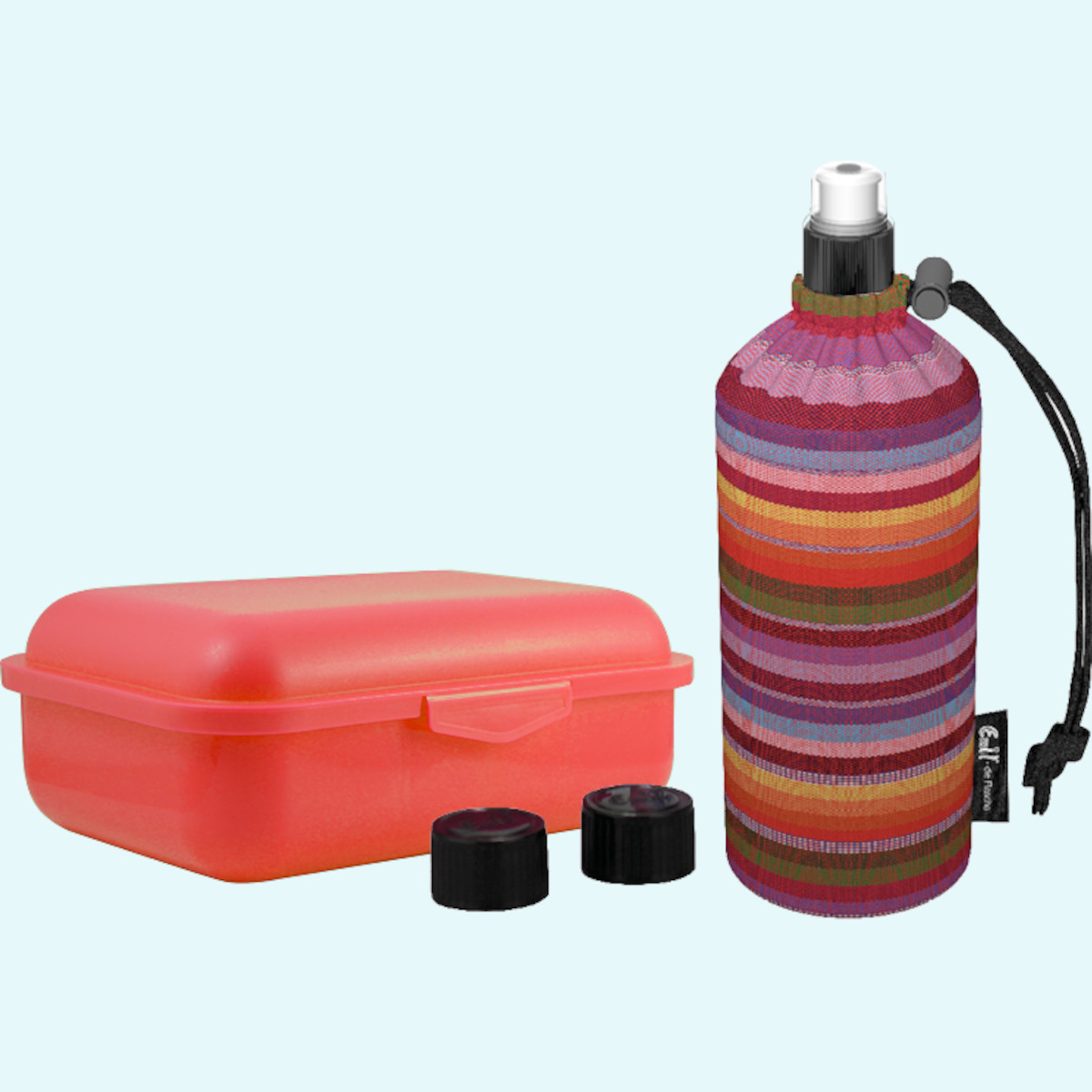 Emil Kinder Schulstart Starter-Set mit Brotdose + Trinklasche Emil - Kindergarten & Schulstart Starter-Set für Kinder - Brotdose, Trinkflasche mit Trinkcap & Ersatzverschlüsse