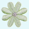 Blume: 20mm hellgrün/silber
