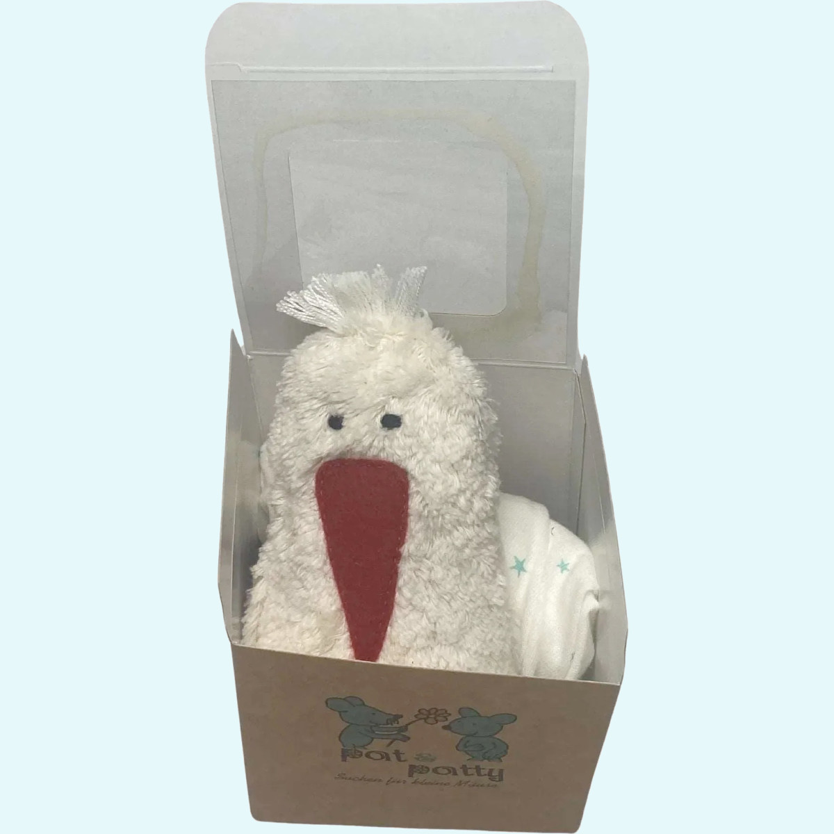 Baby Schnuffeltuch aus 100% Bio Baumwolle - Pat & Patty Schnuffeltuch mit Kuscheltier für Babys aus 100% Bio Baumwolle von Pat & Patty