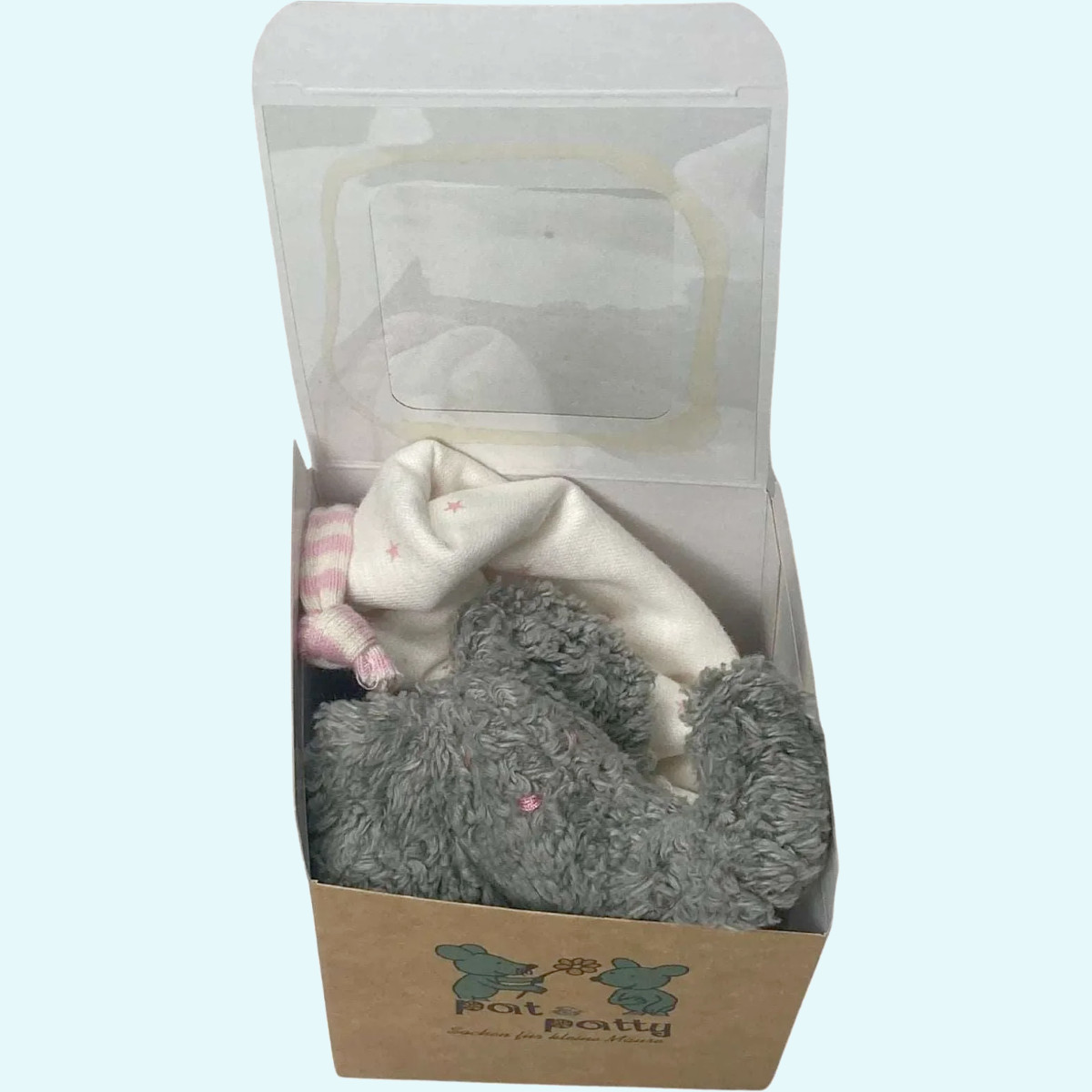 Baby Schnuffeltuch aus 100% Bio Baumwolle - Pat & Patty Schnuffeltuch mit Kuscheltier für Babys aus 100% Bio Baumwolle von Pat & Patty