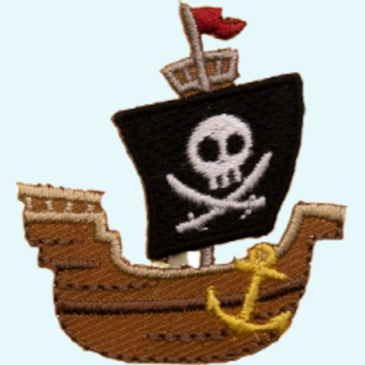 Bügelapplikation Bügelbild -Ahoi! - Piratenschiff - einfach Aufbügeln & fertig