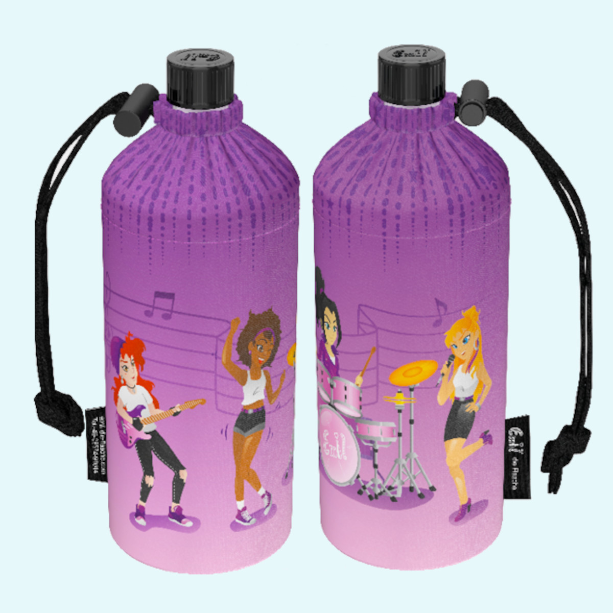 Emil Kinder Trinkflaschen mit Blume des Lebens Schule Emil die Flasche - Kinder Glas-Trinkflaschen für die Schule mit Blume des Lebens & Isolier-Behälter - Die gesunde Trinkflasche