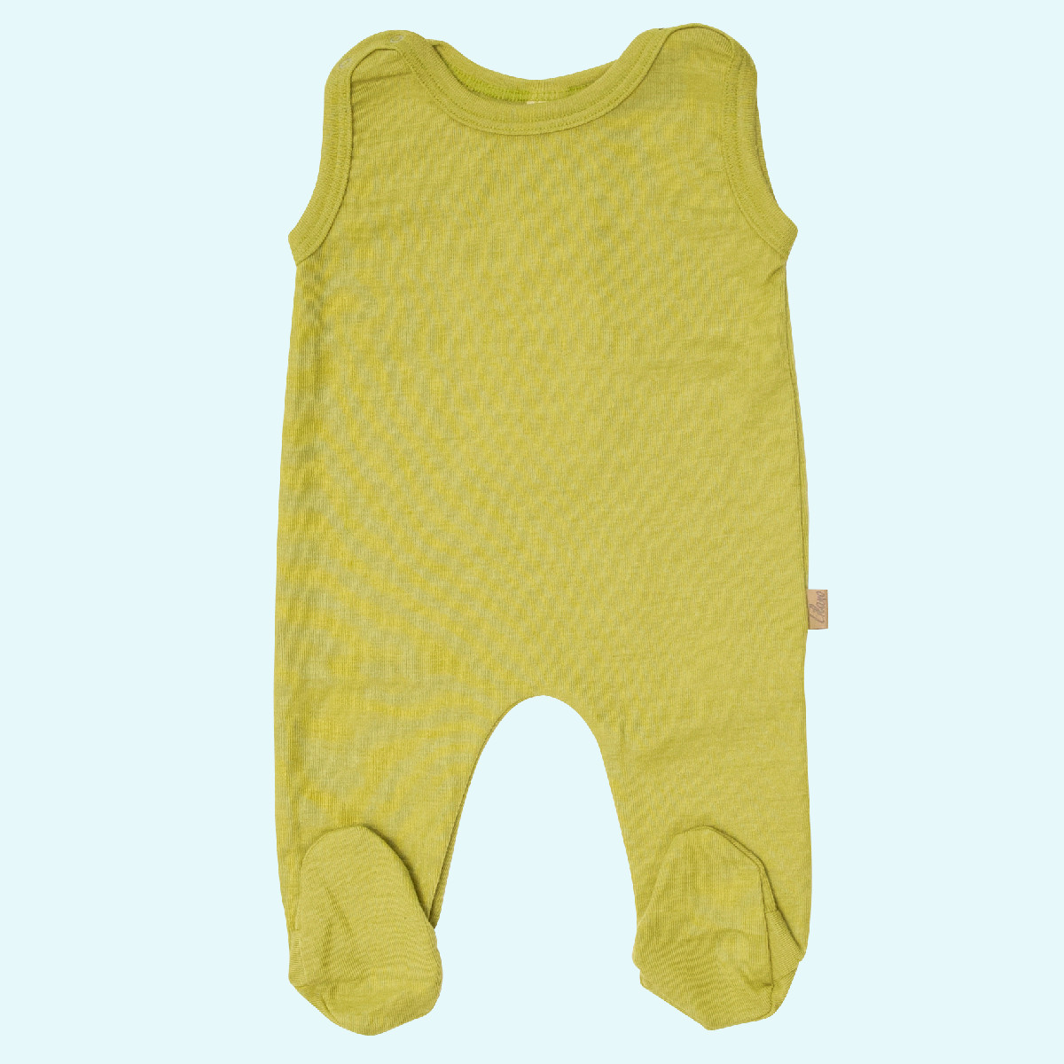 Baby Strampler mit Fuß Wolle Seide farbig uni GOTS