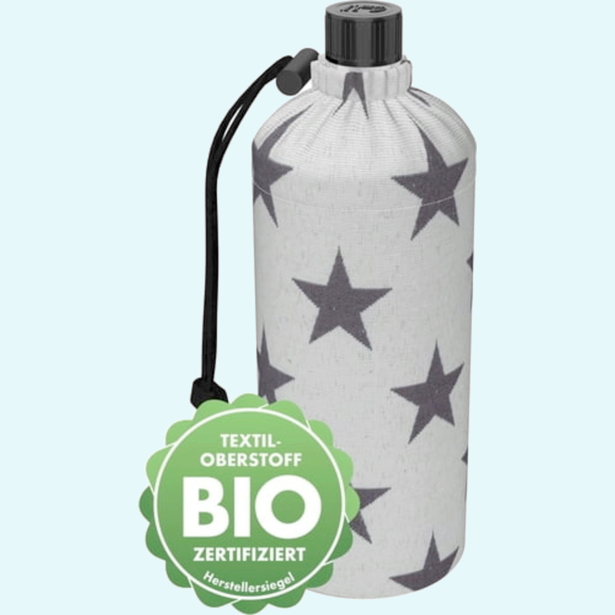 Große 0,75l Emil Glas-Trinkflasche mit Blume des Lebens Große 0,75 Liter Emil die Flasche Glasflasche für Kinder & Erwachsene mit Blume des Lebens & Isolierbehälter - Die gesunde Trinkflasche