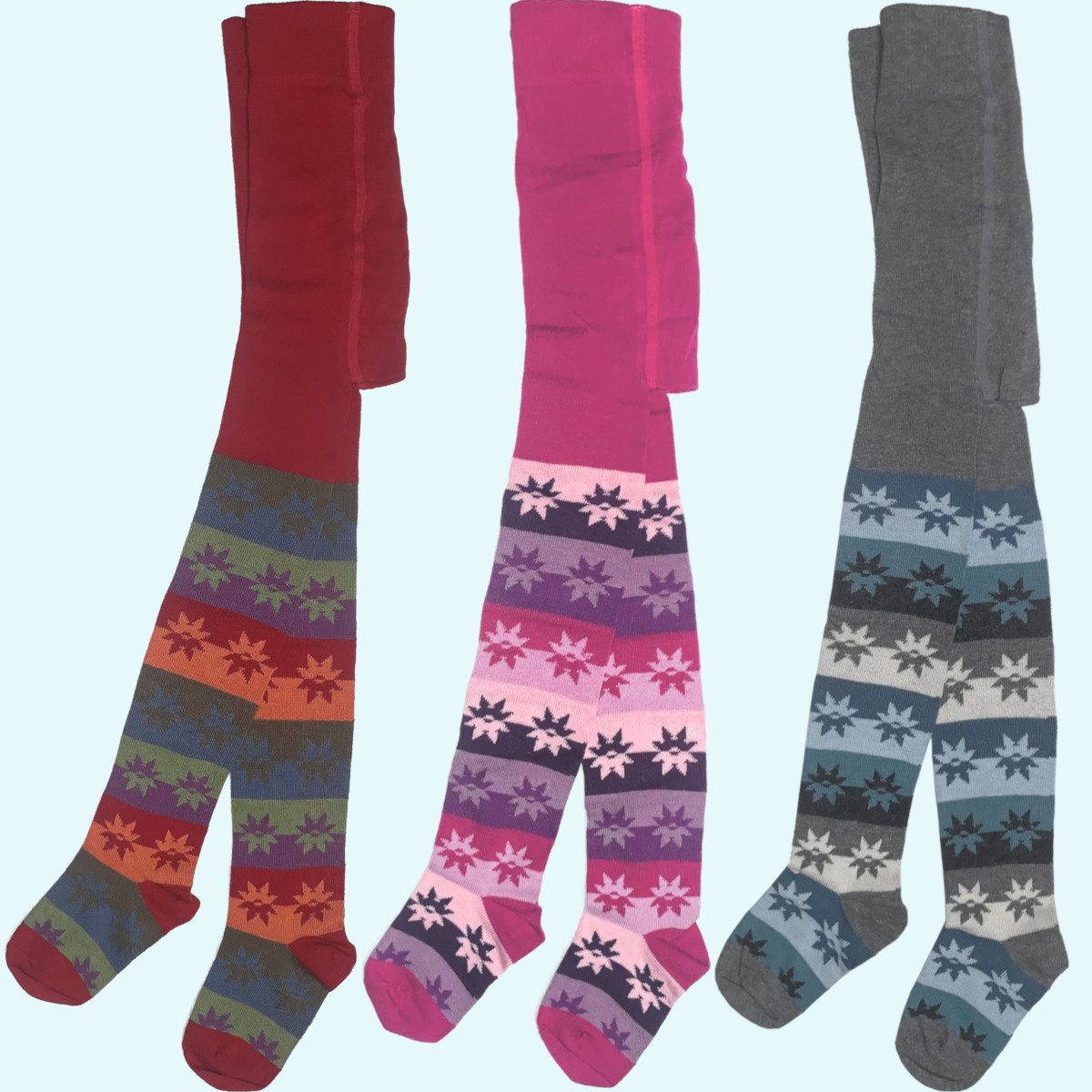 Eissterne ⭐ Kinder Strumpfhose mit feinem Strickmuster aus BIO Baumwolle - GOTS