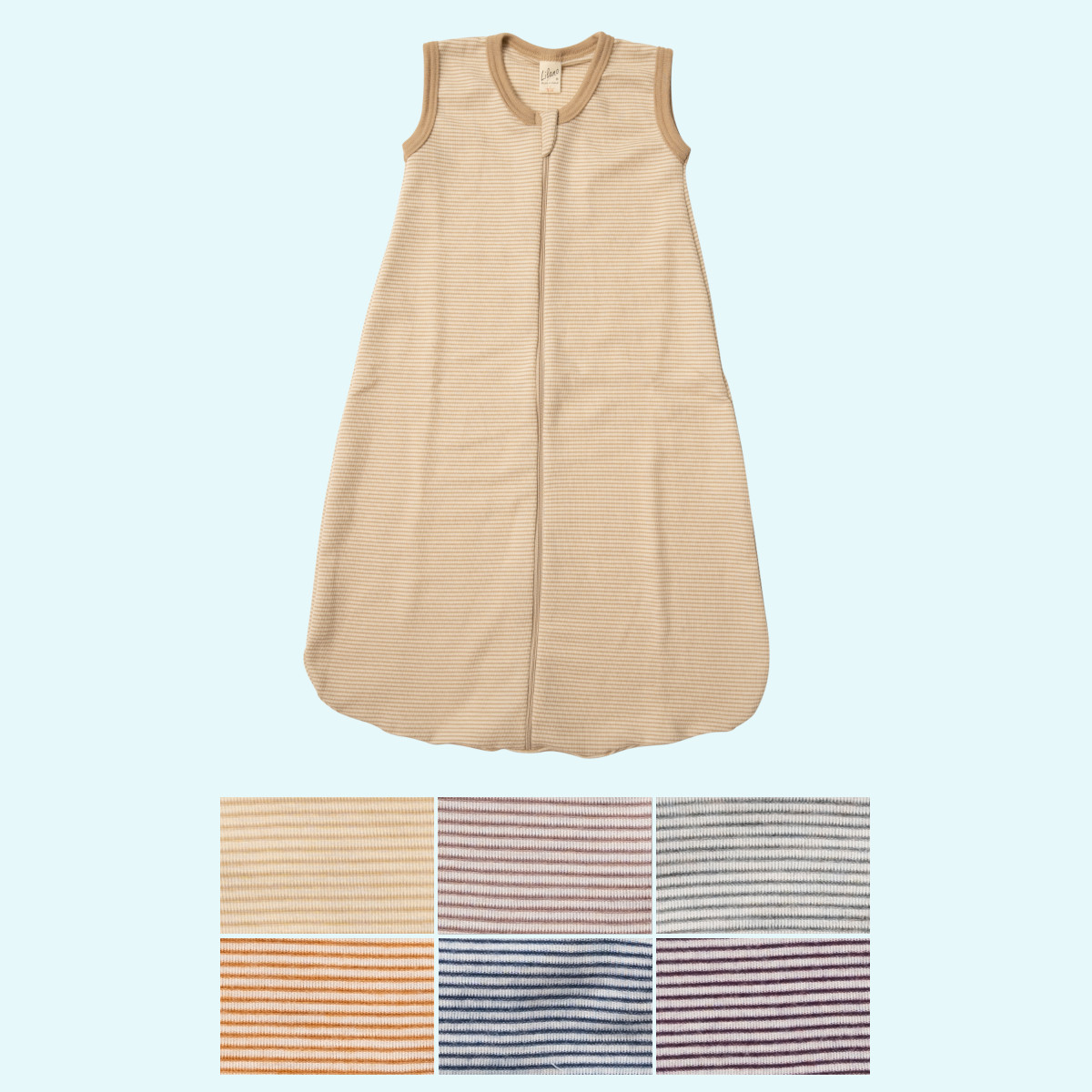 Baby Schlafsack Wickelsäckchen Wolle Seide ohne Arm farbig geringelt GOTS Baby Schlafsack Wickelsäckchen Wolle Seide ohne Arm farbig geringelt GOTS