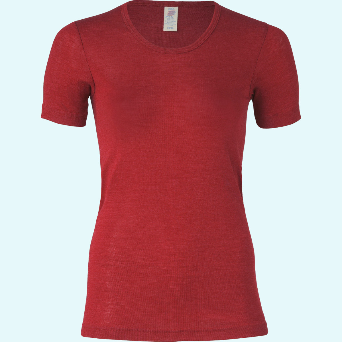 Damen Shirt kurzarm Wolle Seide farbig uni GOTS