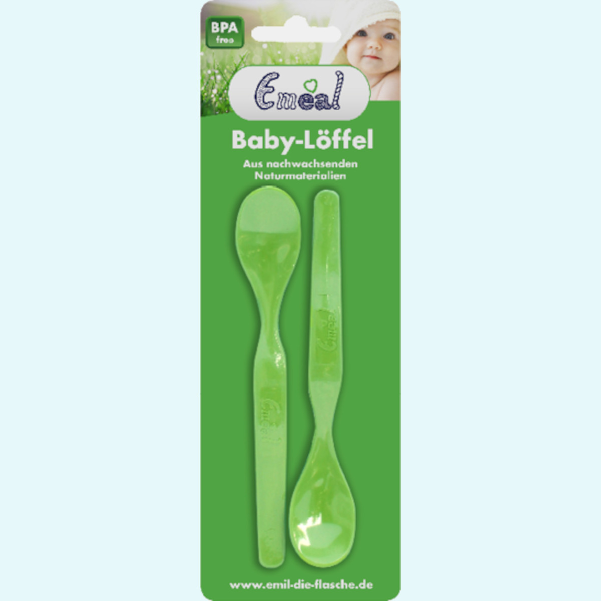 Emil Baby Essglas für unterwegs mit Isolier-Behälter 2er Pack Löffel aus nachwachsenden Rohstoffen
