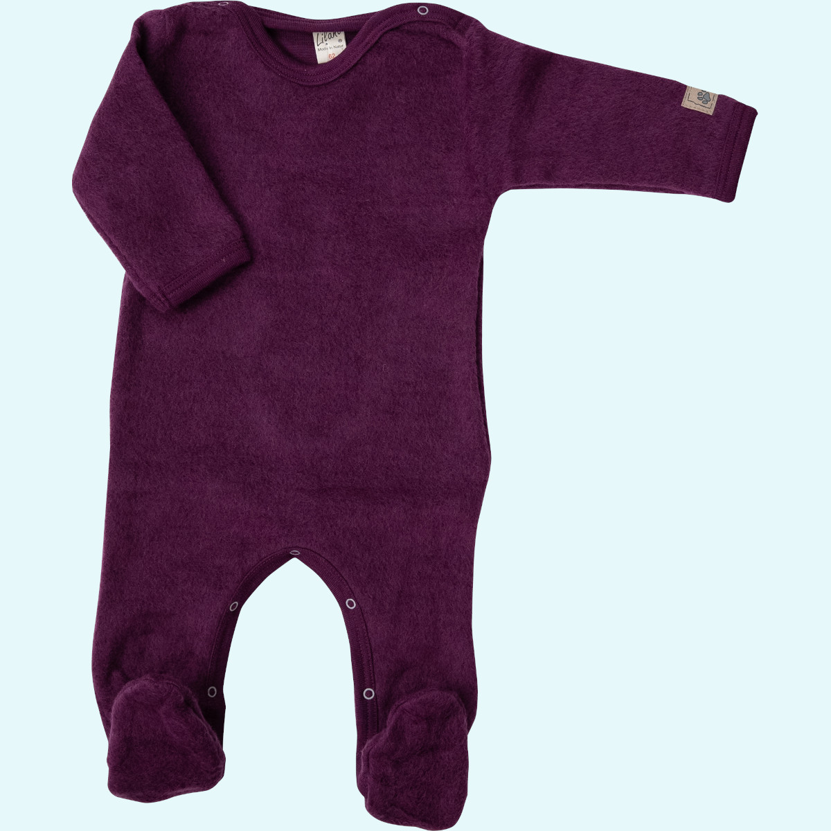 Weicher Lilano Baby Overall mit Fuß aus Schurwoll-Frotte-Plüsch  Dicker, warmer Baby & Kinder Wagenanzug Overall mit Fuß aus BIO merino Schurwoll-Frottee-Plüsch von Lilano