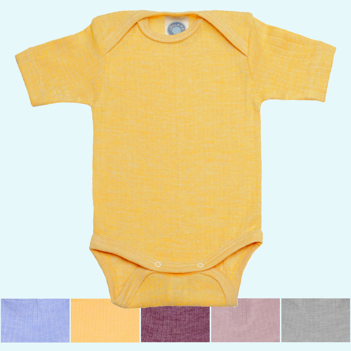 Baby Body kurzarm aus Wolle-Seide-Baumwolle - Cosilana Baby Body kurzarm aus Wolle-Seide-Baumwolle von Cosilana