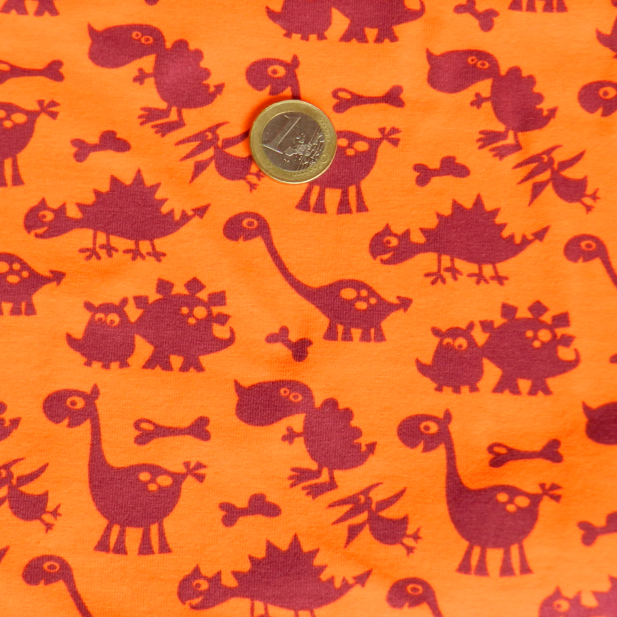 Jersey - Baumwolle - Dinoworld terra - burgund - sehr hochwertige Qualität