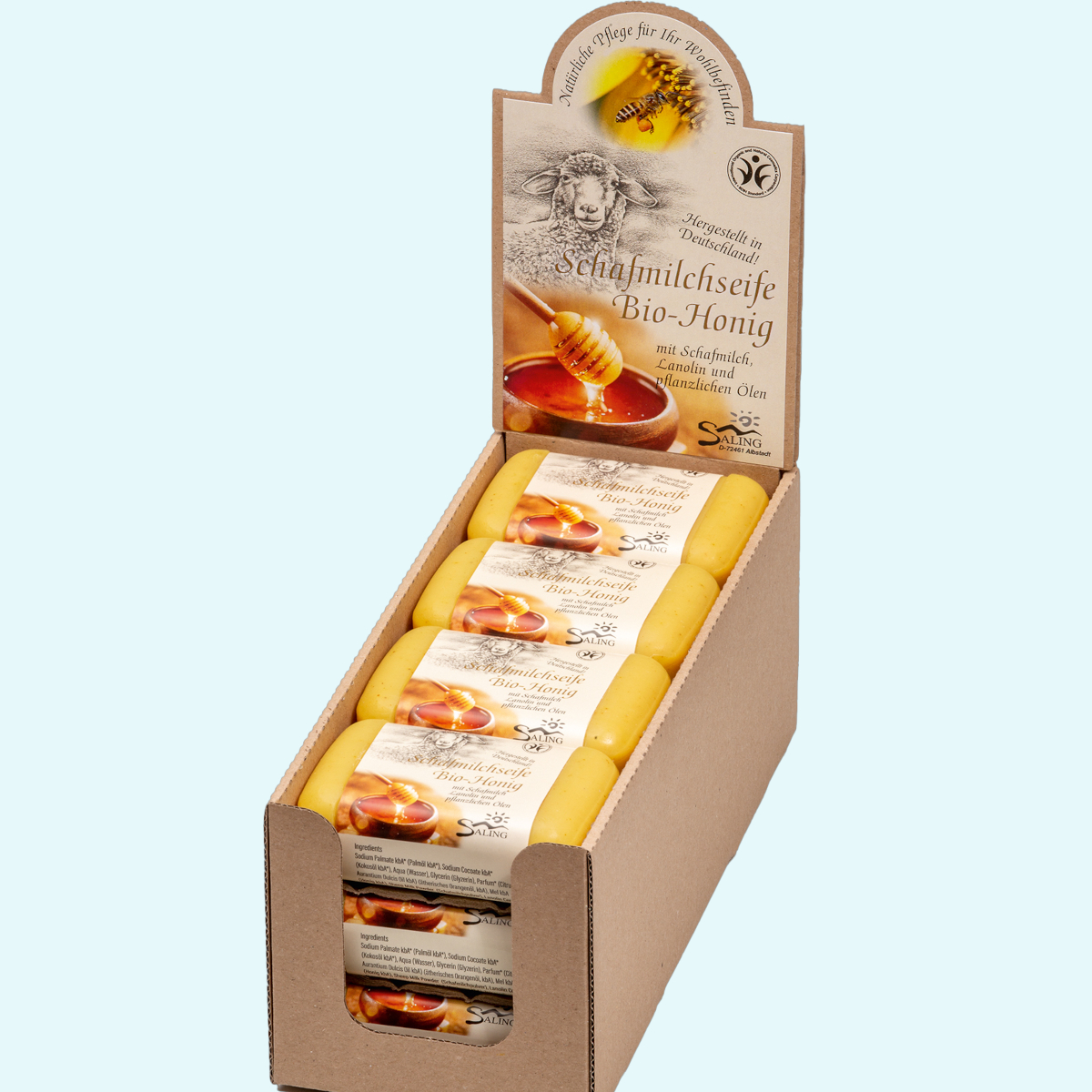 Saling Schafmilchseife - BDIH Zertifizierte Natur-Seifen mit Schafmilch 100g Stück