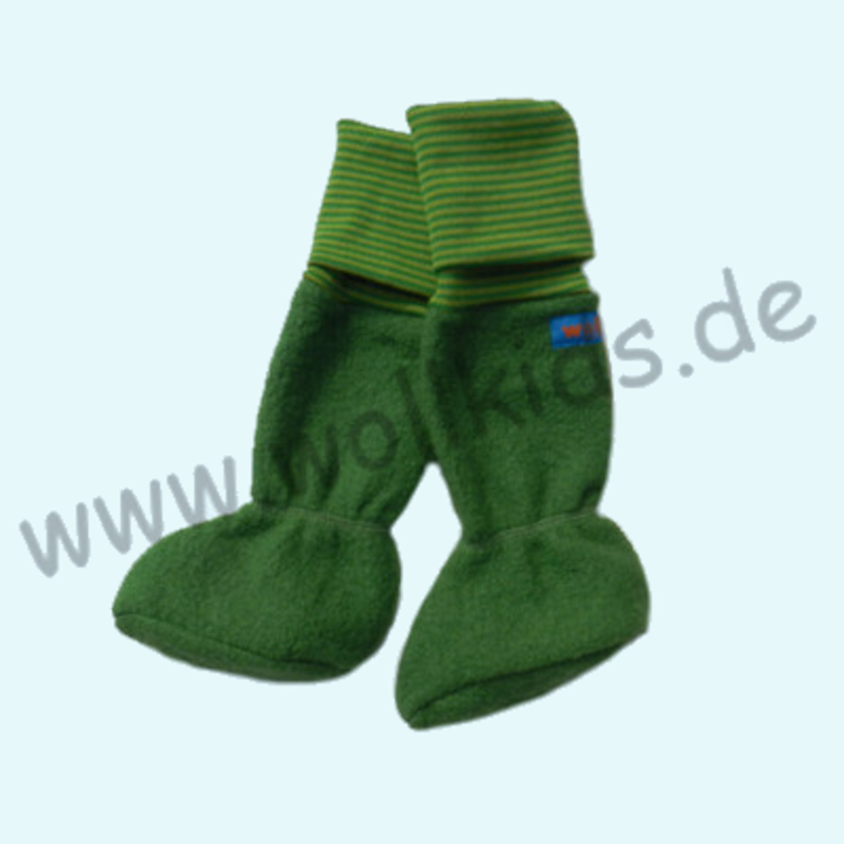 Wollkids Baby Trageschuhe aus 100% Wollwalk mit hohem Bündchen grün Wollkids Baby Wollwalk Trageschuhe mit hohem Baumwolle Bündchen für Tragekinder & Tragebabys grün