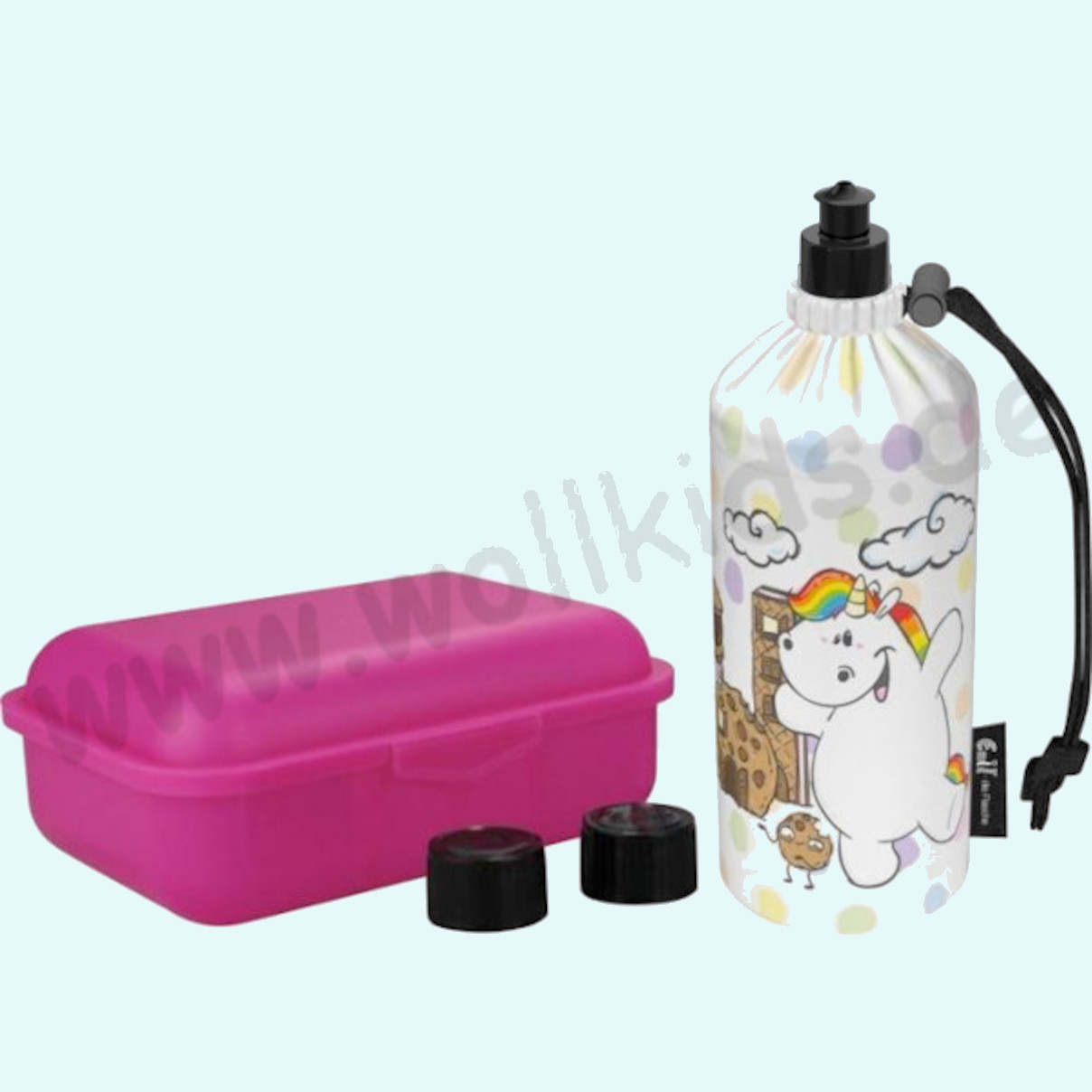 Emil Kinder Schulstart Starter-Set mit Brotdose + Trinklasche Emil - Kindergarten & Schulstart Starter-Set für Kinder - Brotdose, Trinkflasche mit Trinkcap & Ersatzverschlüsse