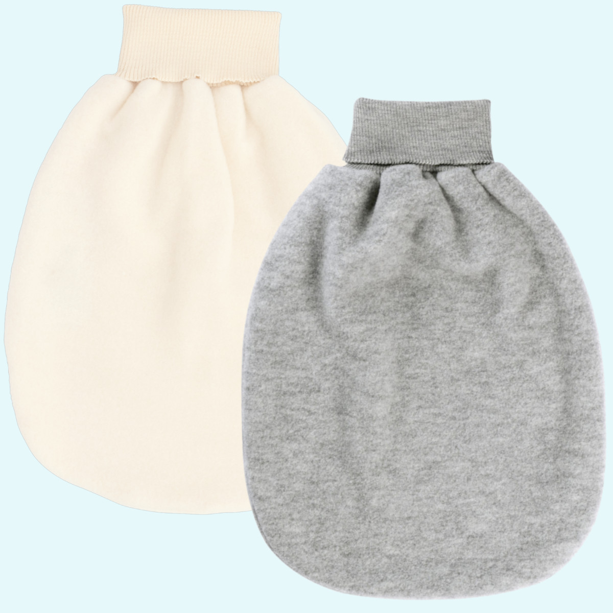 Strampelsack für Babys im Winter Baby Strampelsack Wollfleece natur grau IVN BEST