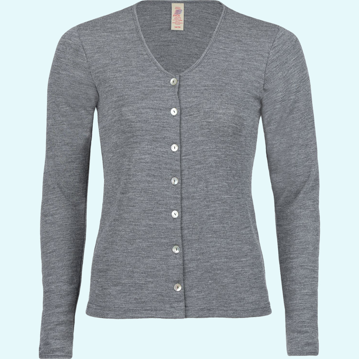 100% Merino Strickjacke für Damen Damen Cardigan Schurwolle farbig uni GOTS