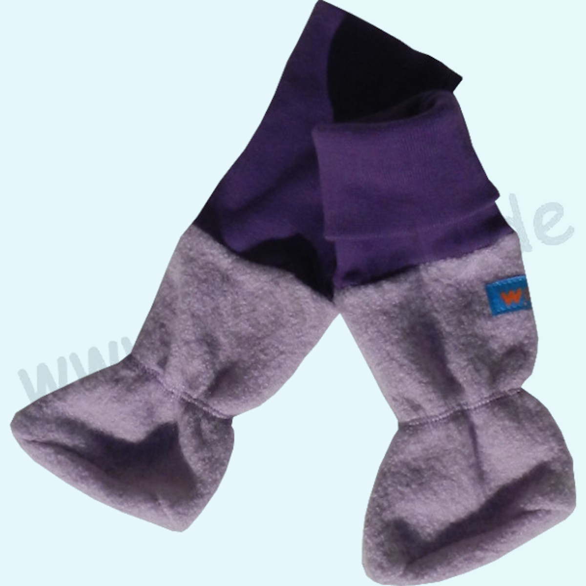 Warme Wollkids Babyschuhe hoch aus 100%Wollwalk für Tragekinder lila Warme Wollkids Winter Babyschuhe hoch aus 100%Wollwalk mit Bündchen für Tragekinder & Tragebabys lila