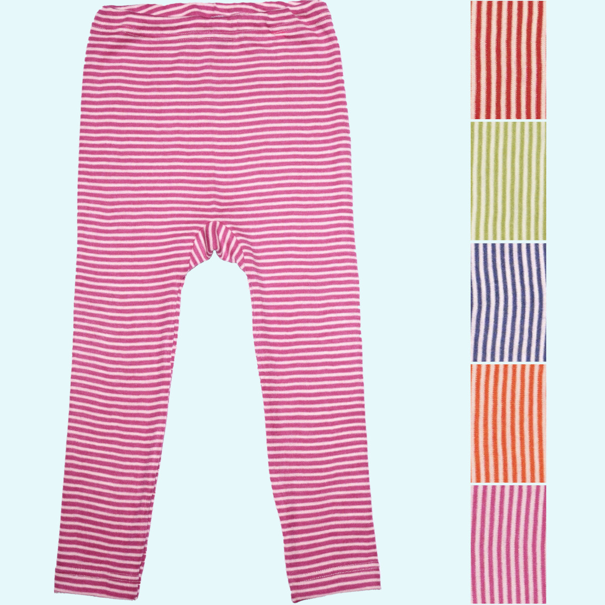 Süße Kinder Leggings geringelt aus Wolle/Seide - Cosilana Leggings für Kinder aus Wolle/Seide von Cosilana - geringelt