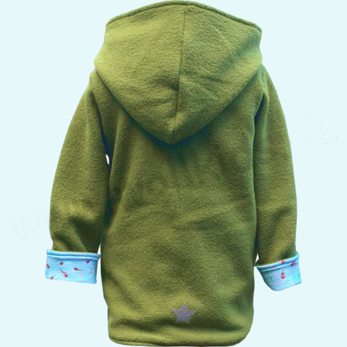 Wollkids Kinder Walkjacke gefüttert 100% Schurwolle - grün Wollkids Baby & Kinder Walkjacke gefüttert aus 100% Schurwolle - grün mit Fröschen