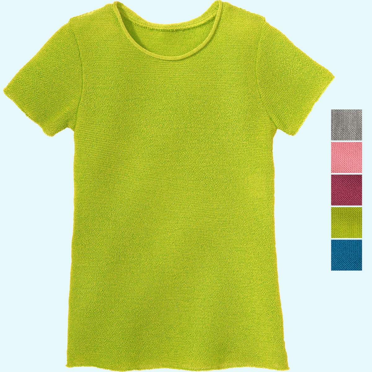 Kurzarm Sommer Shirt aus kbT Wolle BIO Schurwolle GOTS von Disana