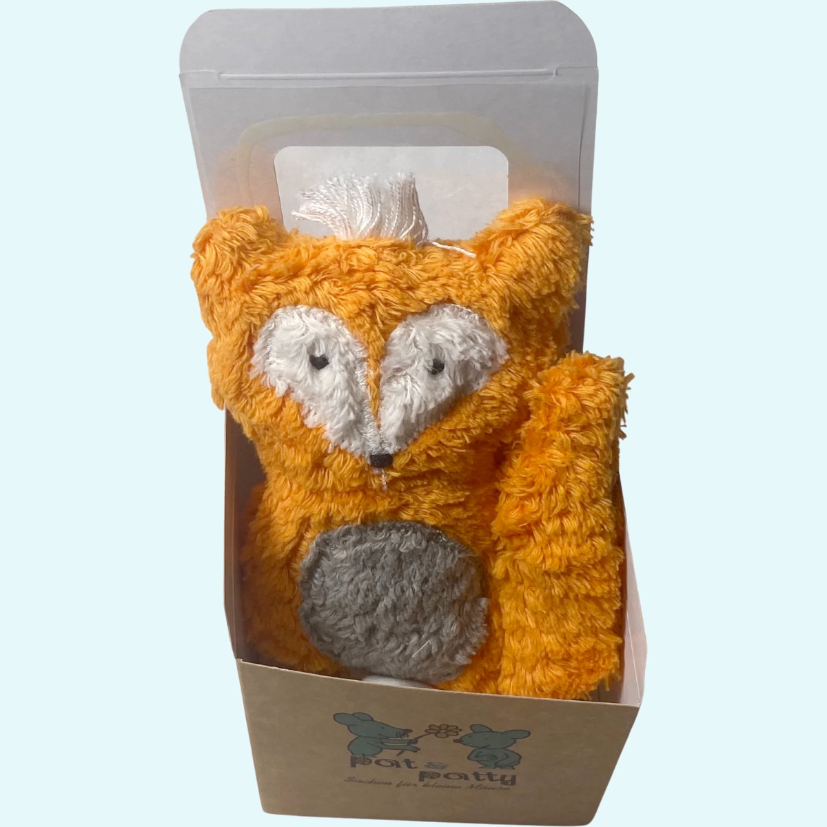 Baby Schnuffeltuch aus 100% Bio Baumwolle - Pat & Patty Schnuffeltuch mit Kuscheltier für Babys aus 100% Bio Baumwolle von Pat & Patty