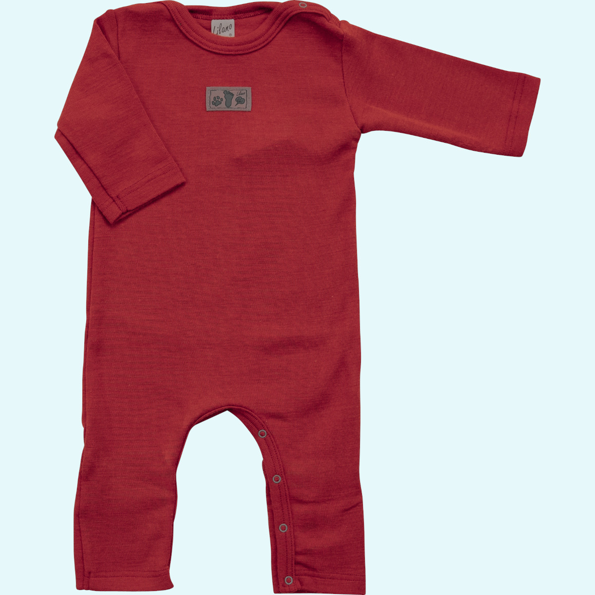 Wagenanzug für Babys im Winter Sale Baby Overall Anzug mit Umschlagbündchen Wolle Seide langarm rot GOTS