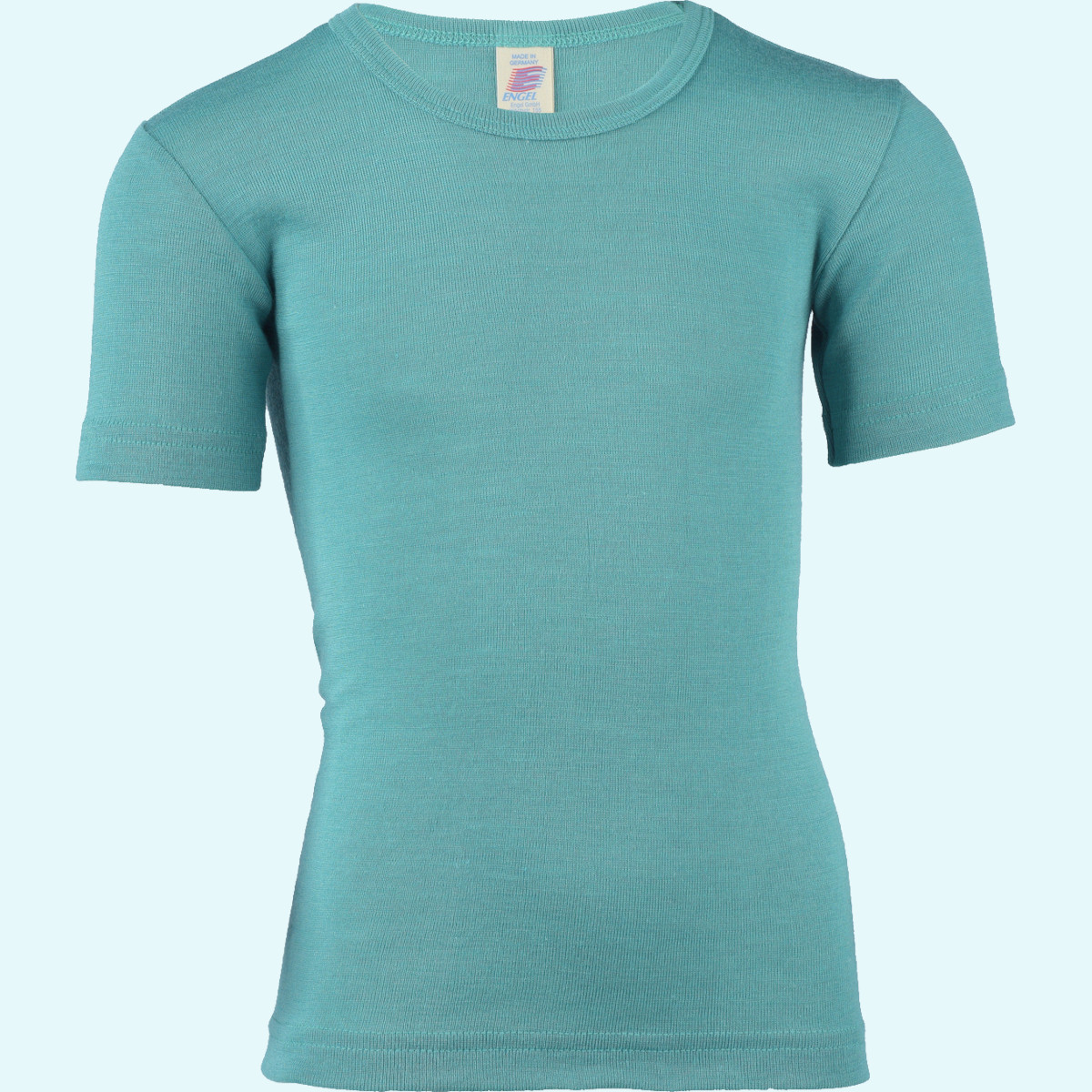 Engel Wolle/Seide Shirt für Kinder Kinder Shirt kurzarm Wolle Seide farbig uni GOTS