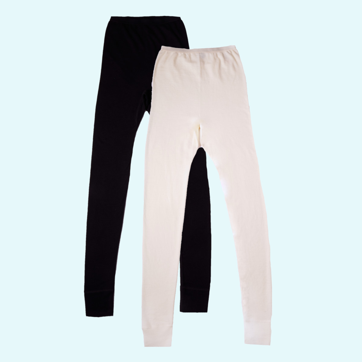 Damen Leggin Wolle Seide natur schwarz GOTS