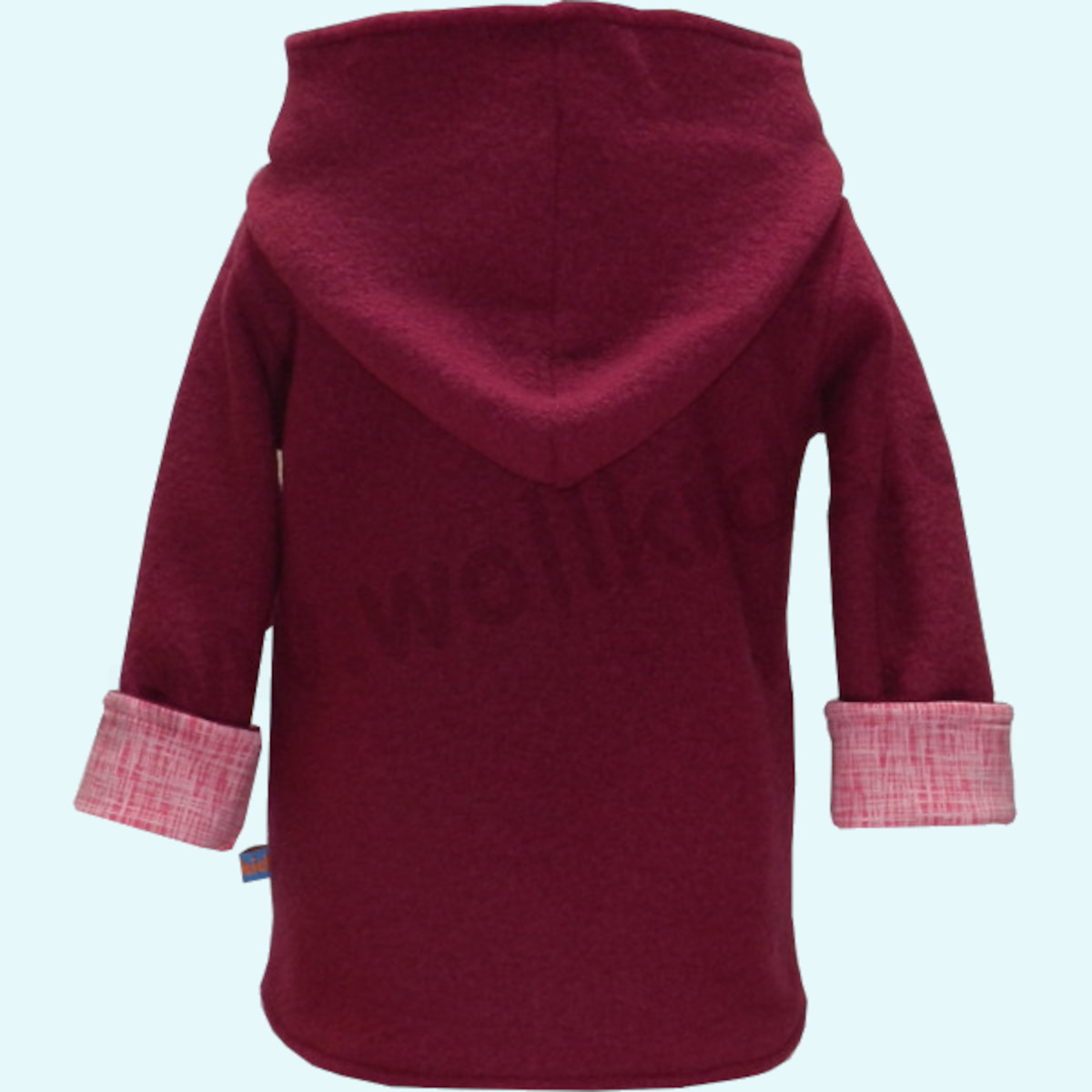 Wollkids Baby Wollwalk Jacke gefüttert 100% Wolle - rot pinselstrich SALE - Wollkids Baby Wollwalk Jacke gefüttert mit Reißverschluss & Kapuze aus 100% Schurwolle - rot pinselstrich