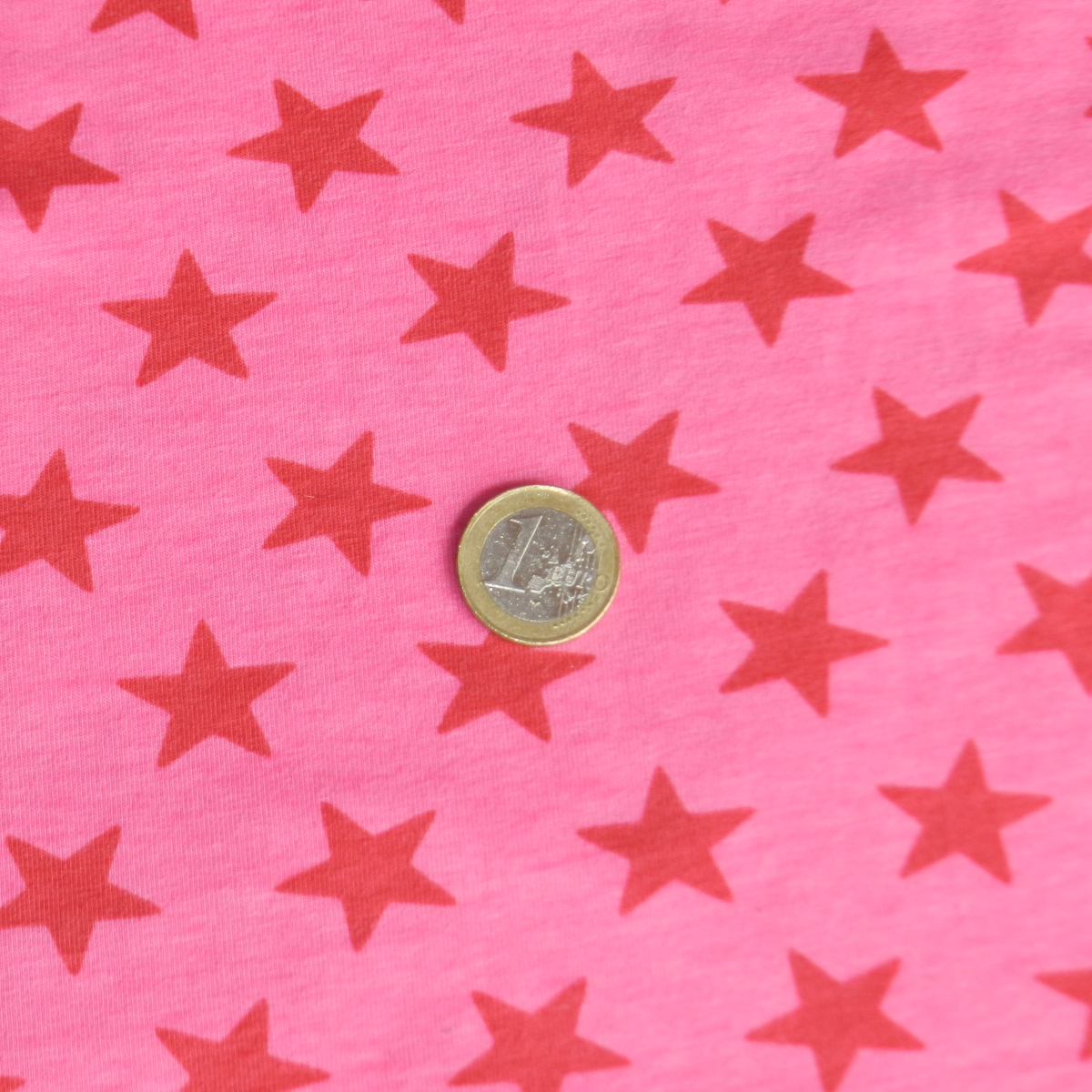 Jersey - Baumwolle - Sterne in rot auf pink - Top Qualität
