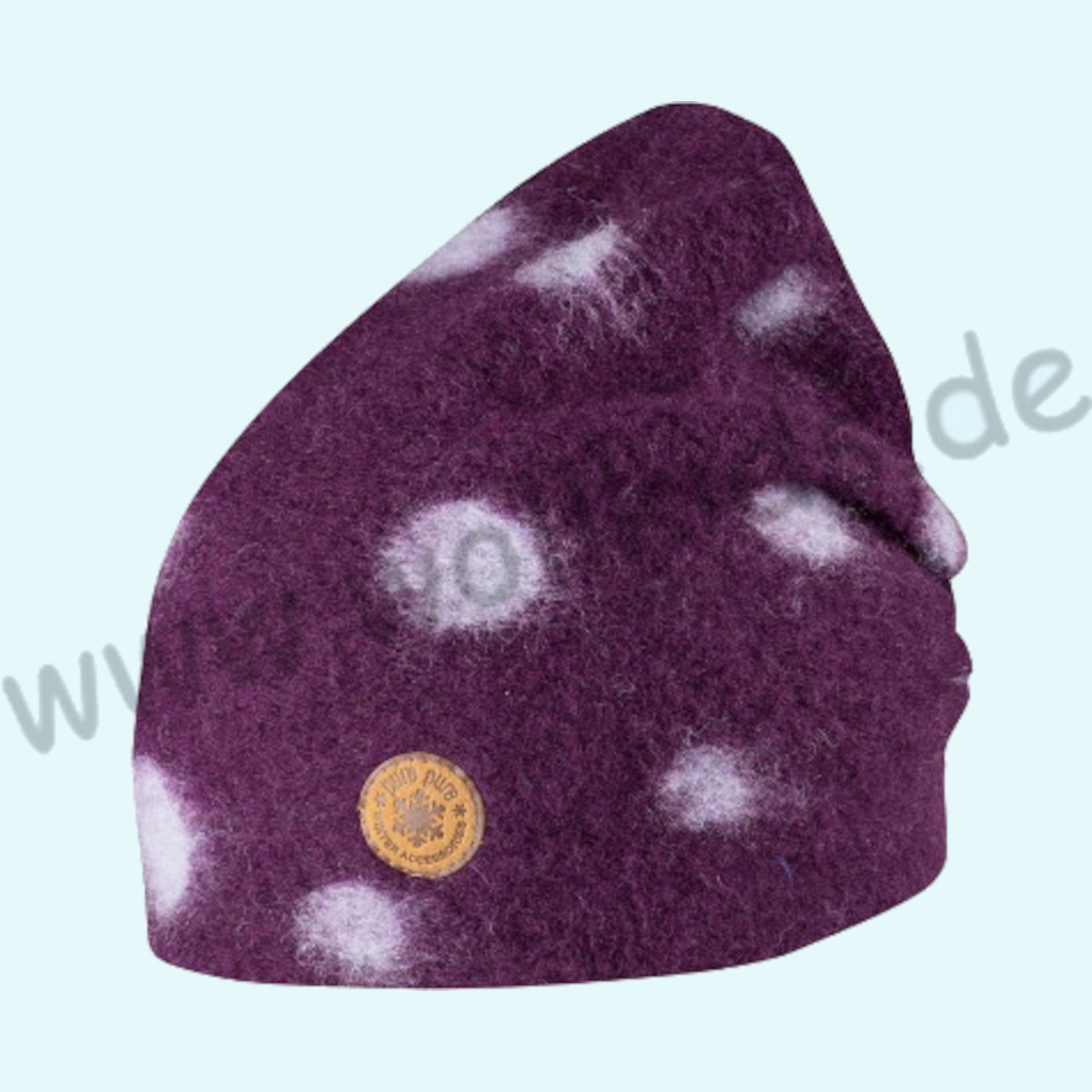 Dicke & warme Mädchen Wollmütze von Pure Pure aus Merinowolle Seide für den Winter - pink/lila geringelt 55/57