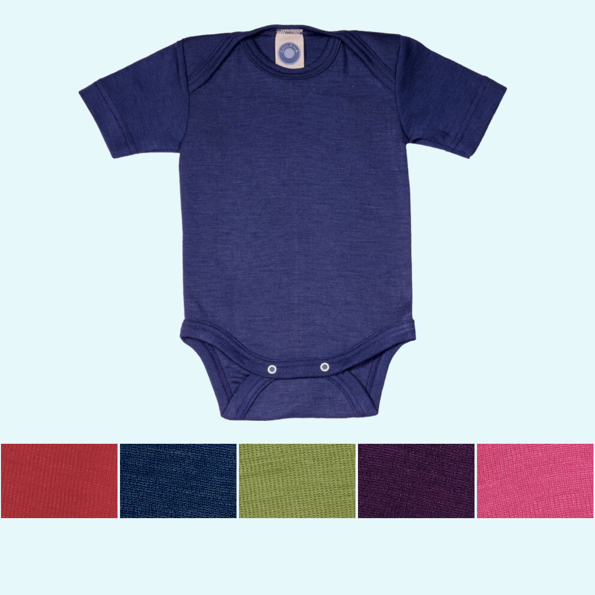 Weicher Baby Body kurzarm Merinowolle Seide Cosilana Baby Body kurzarm einfarbig von Cosilana aus kbT merino Schurwolle/Seide - ideal im Winter & bei empfindlicher Haut GOTS