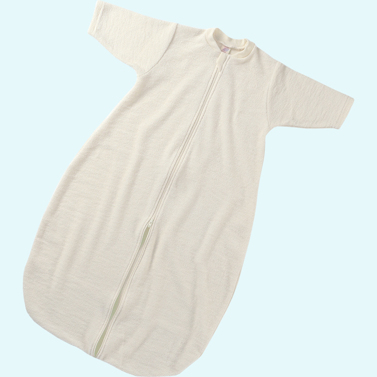 wollfrottee schlafsack aus reiner bio-merinowolle Baby Schlafsack langarm Wollfrottee natur IVN BEST