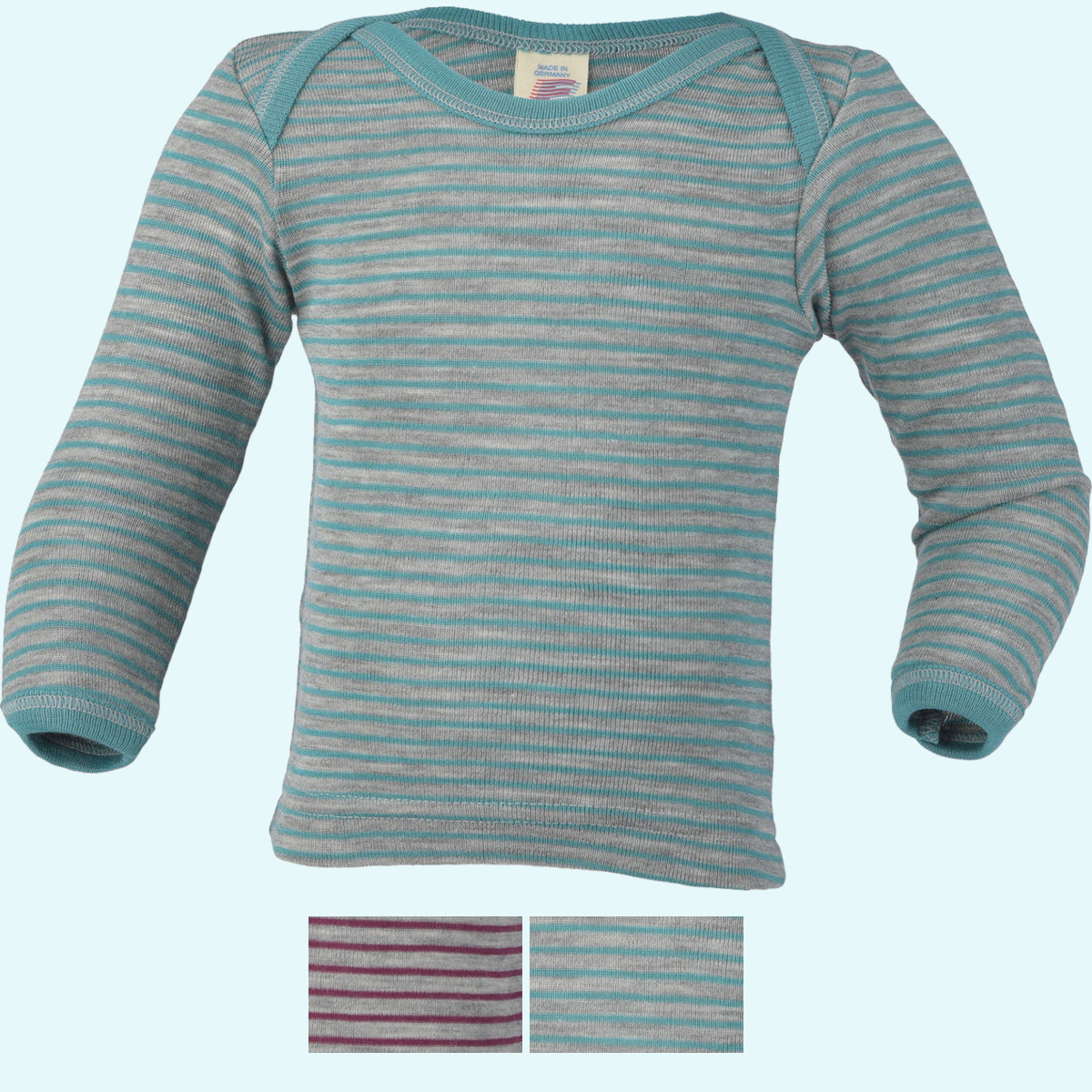 SALE - Baby langarm Schlupfhemd Merino wolle Seide Engel SALE - Baby langarm Schlupfhemd eisvogel & orchidee von Engel aus BIO merino Schurwolle/Seide - ideal im Sommer & Winter GOTS