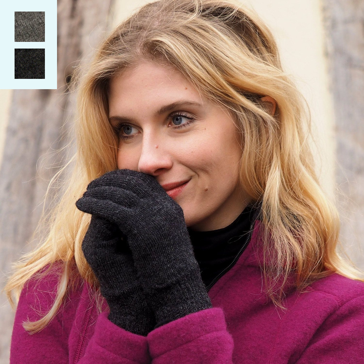 Warme Reiff Winter Strickhandschuhe für Herren aus 100% Schafwolle Dicke warme Winter Wollhandschuhe Strickhandschuhe aus 100% Schafswolle/Merinowolle für Herren