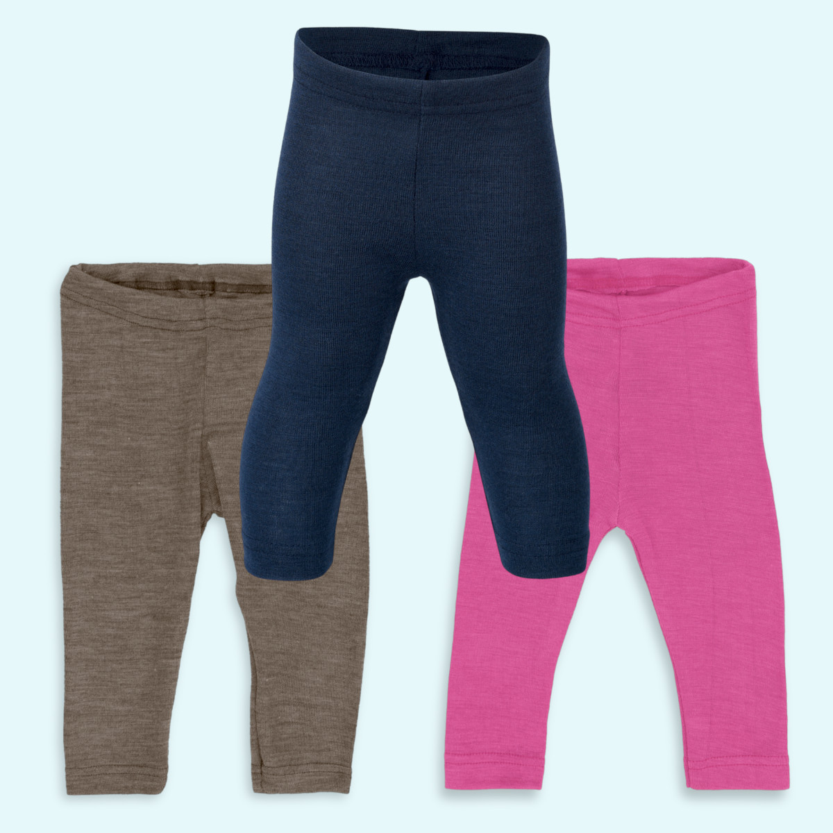 Baby Leggin Wolle Seide farbig uni GOTS