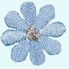 Blume: 20mm hellblau/silber