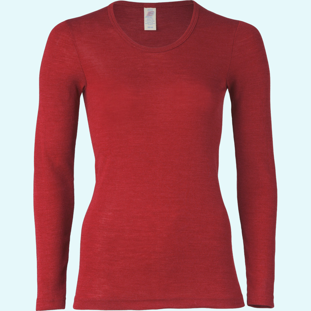 Damen Shirt langarm Wolle Seide farbig uni GOTS