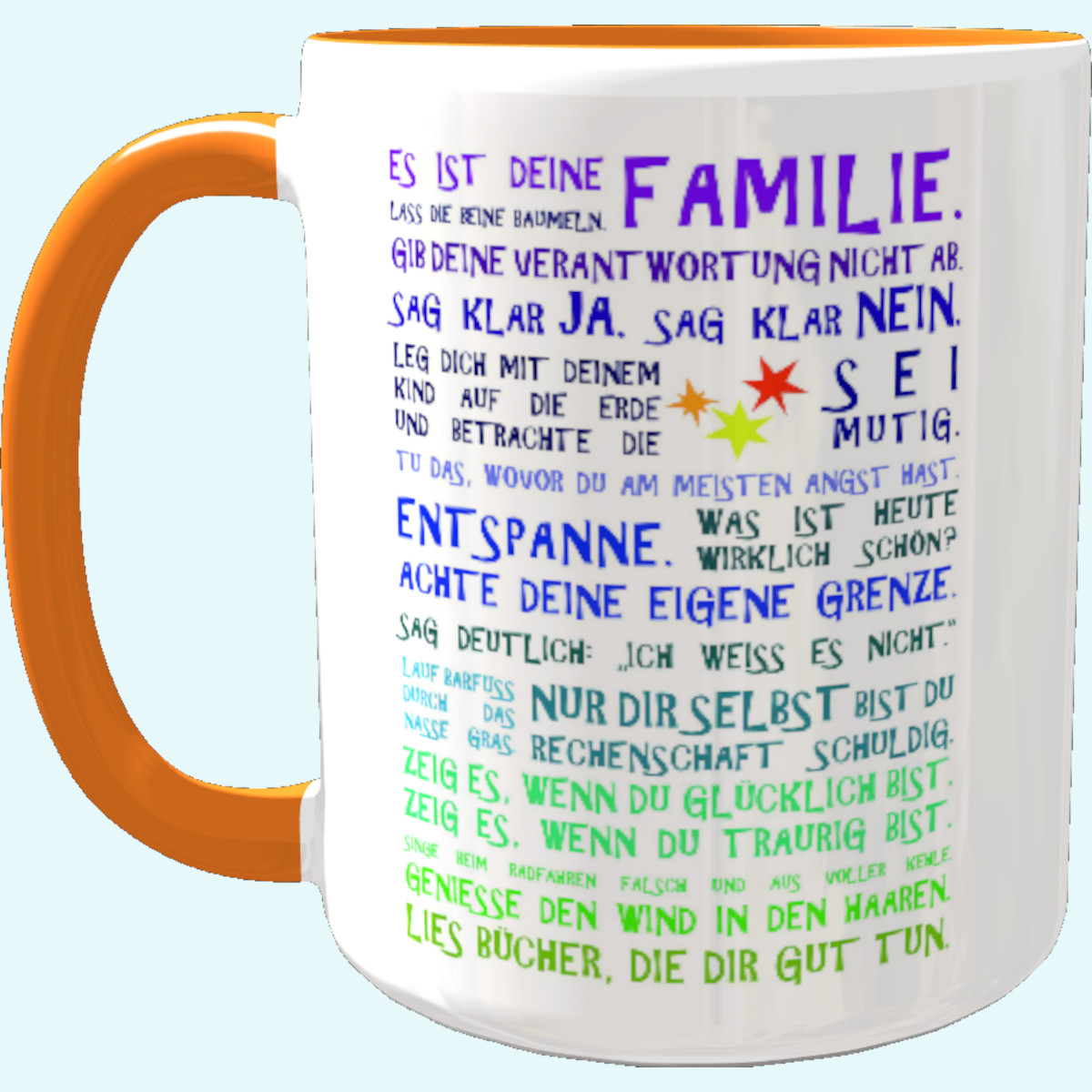 Panorama-Tasse: "Es ist Deine Familie..." - Inspirierende Postkarten von Julia Dibbern ☕ Panorama Tasse: "Es ist Deine Familie..." - Inspirierende Postkarten von Julia Dibbern
