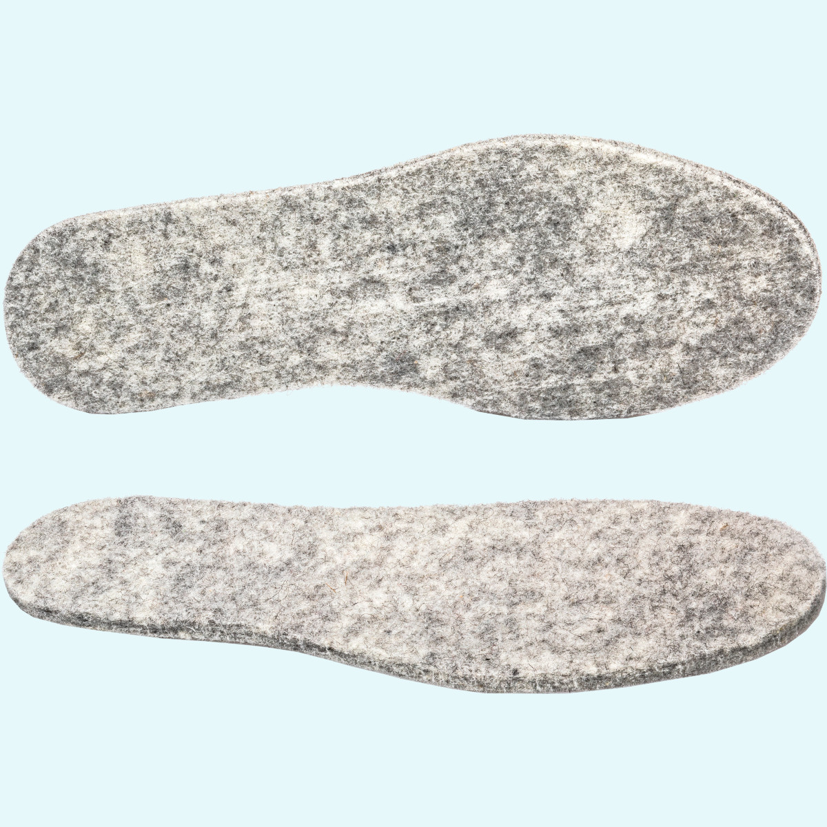 Die kuschelweichsten Hausschuhe aller Zeiten Schuheinlagen Sohlen aus Schurwollfilz grau