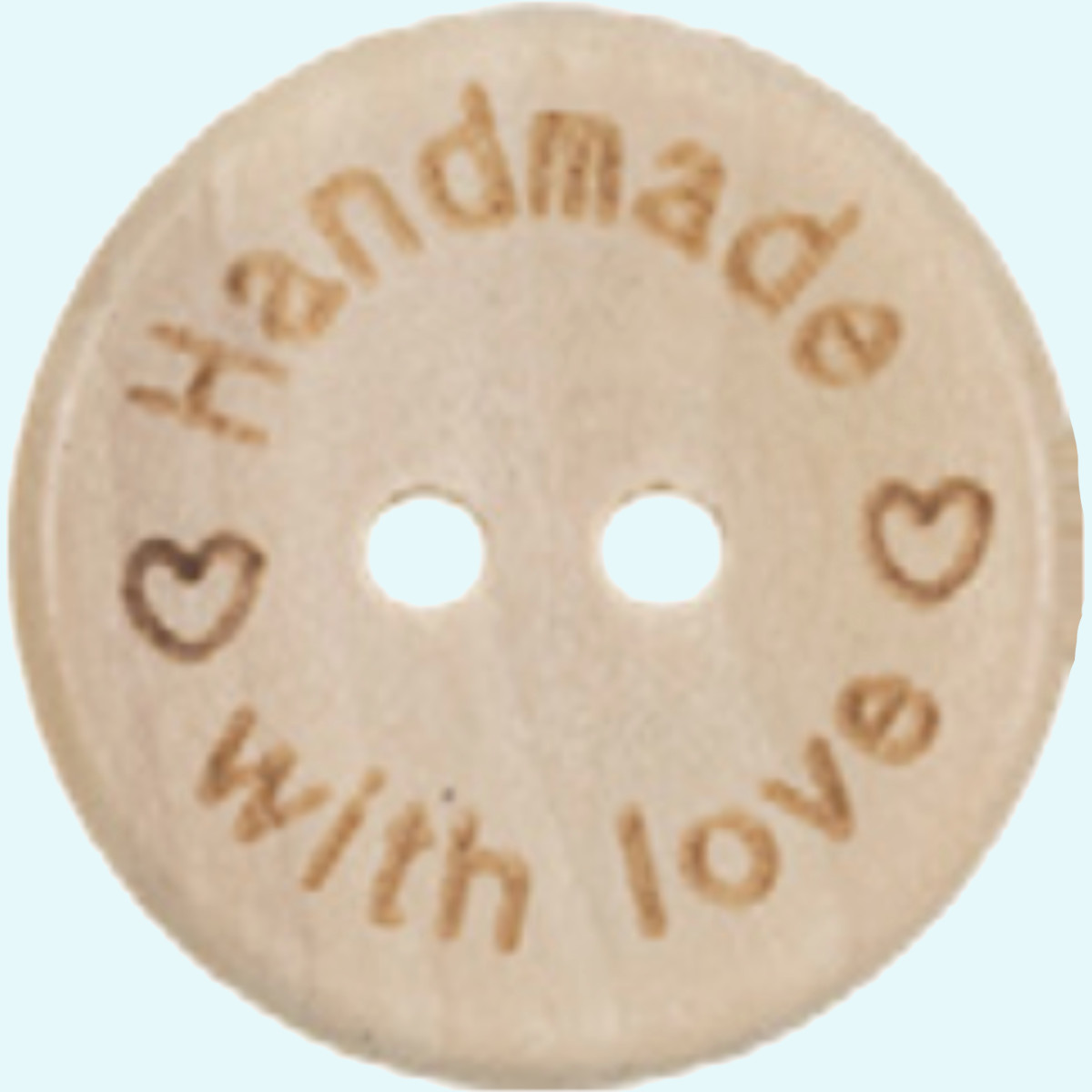 Wunderschöne Holzknöpfe - Handmade with Love Gravur - 20mm - Holzknopf