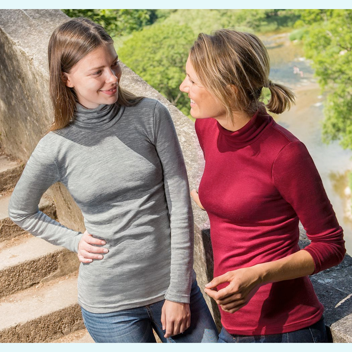 Wolle Seide Rollkragenshirt Damen Rollkragen Pullover Wolle Seide GOTS