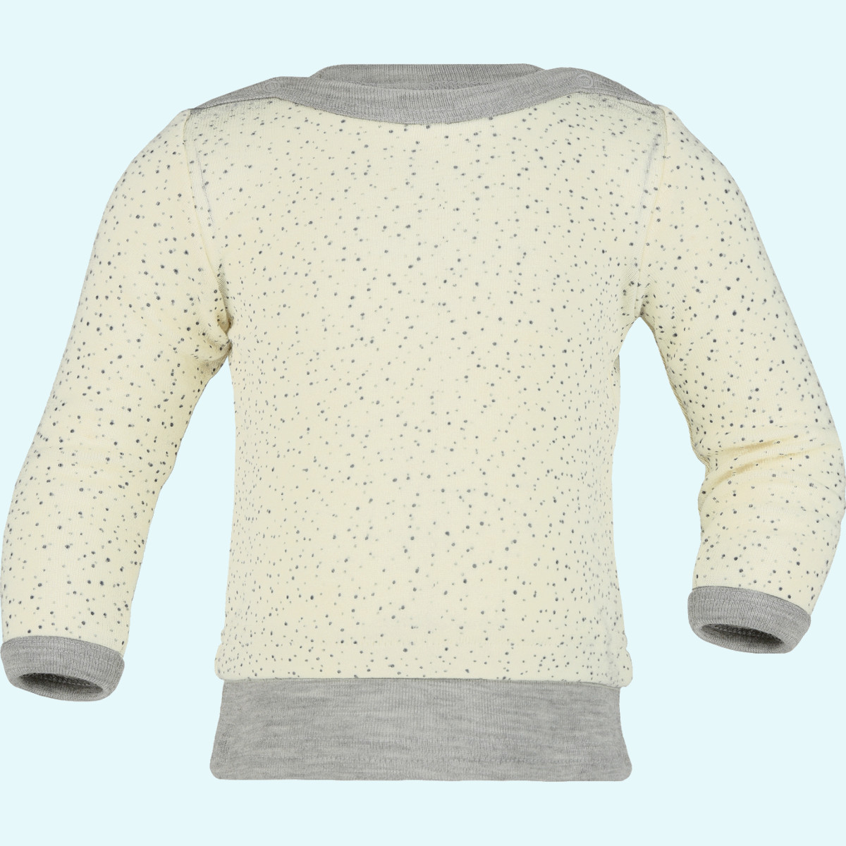 Baby Kinder Pulli Wolle Seide natur bedruckt GOTS