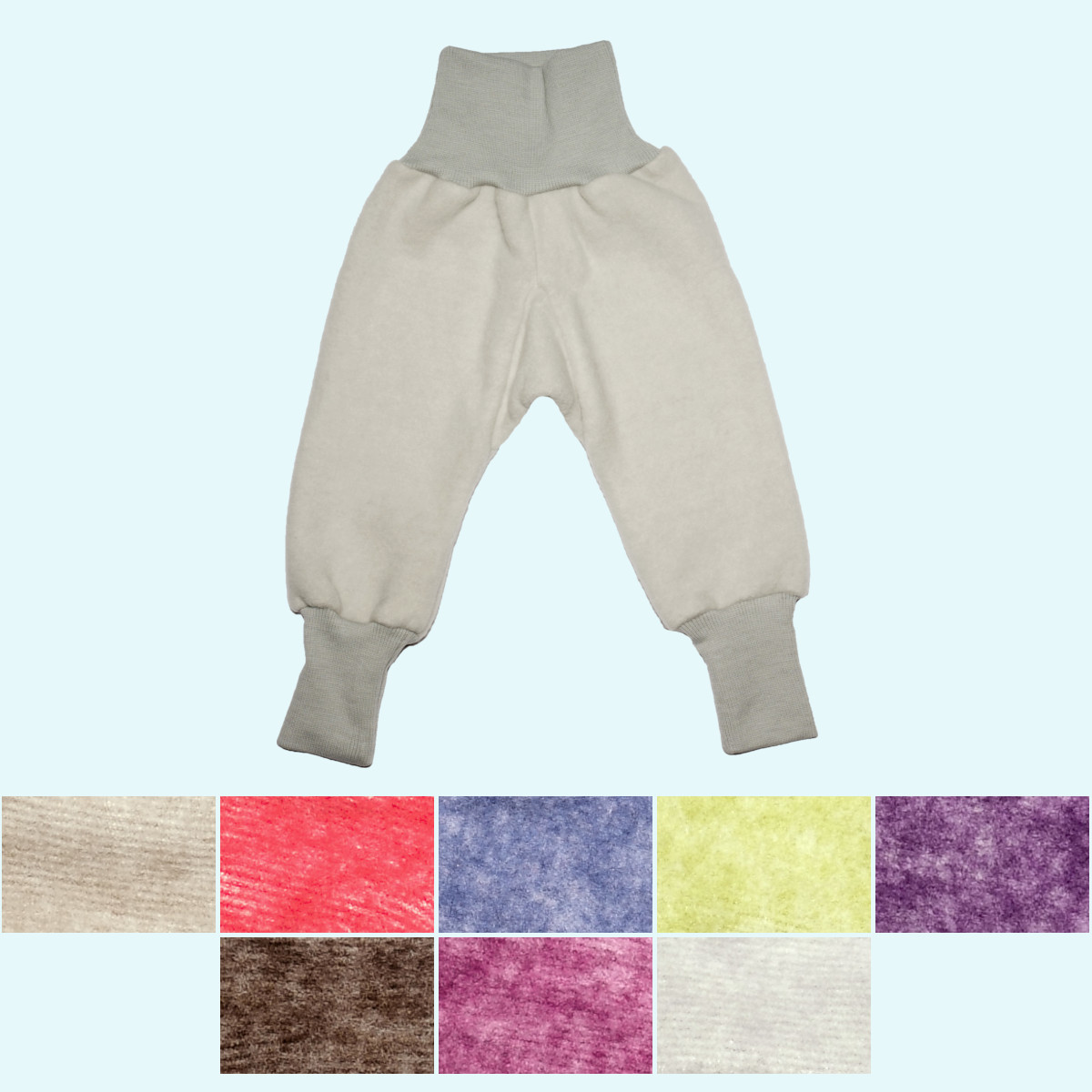 Weiche Cosilana Baby & Kinder Pumphose merino Wollfleece Wollfleece Hose mit hohem Bund/Pumphose für Babys & Kinder mitwachsend von Cosilana aus BIO merino Schurwolle & Baumwolle - ideal im Winter & für empfindliche Haut GOTS