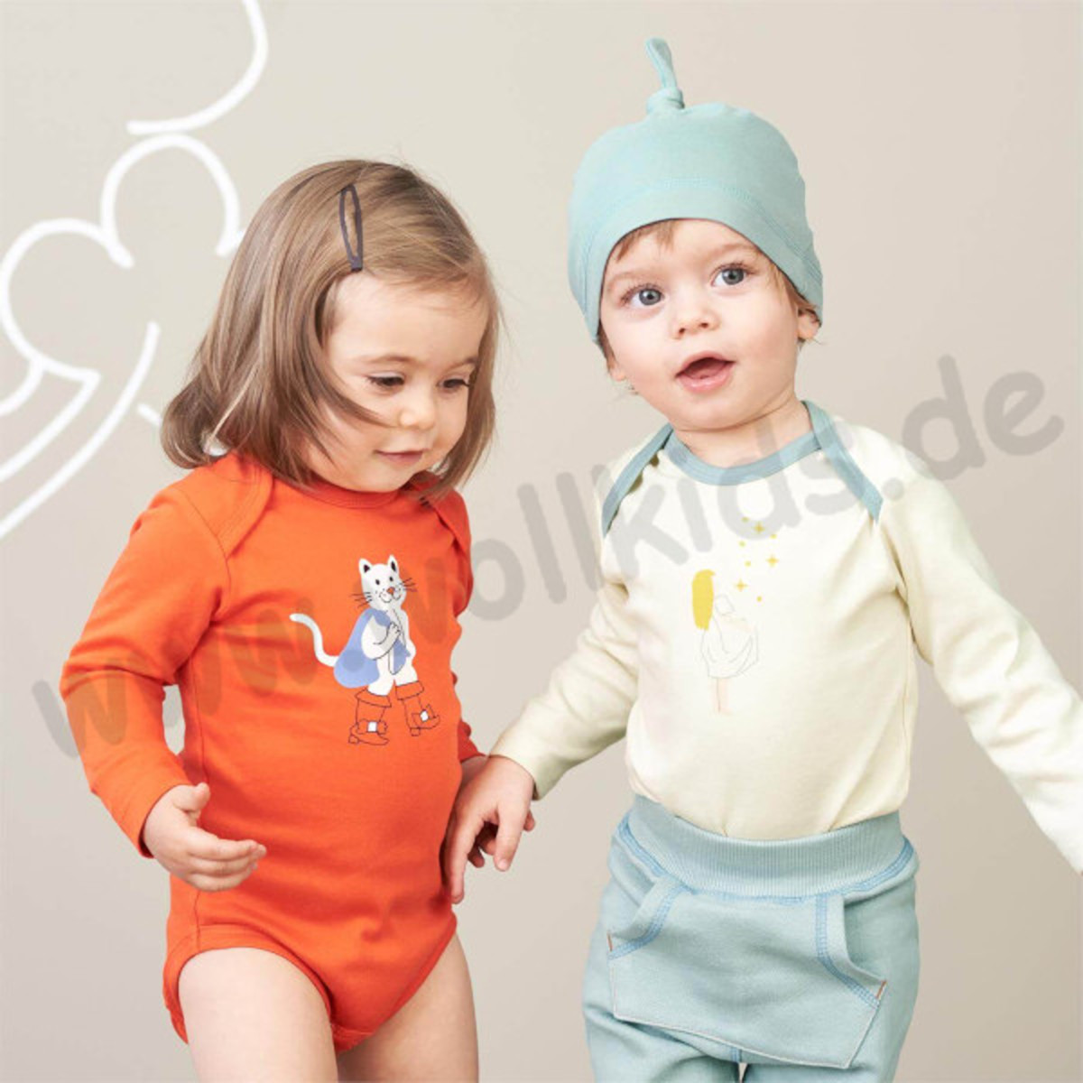 Süßer langarm Baby Body aus 100% Bio Baumwolle - Living Crafts Langarm Baby Body aus 100% Bio Baumwolle von Living Crafts