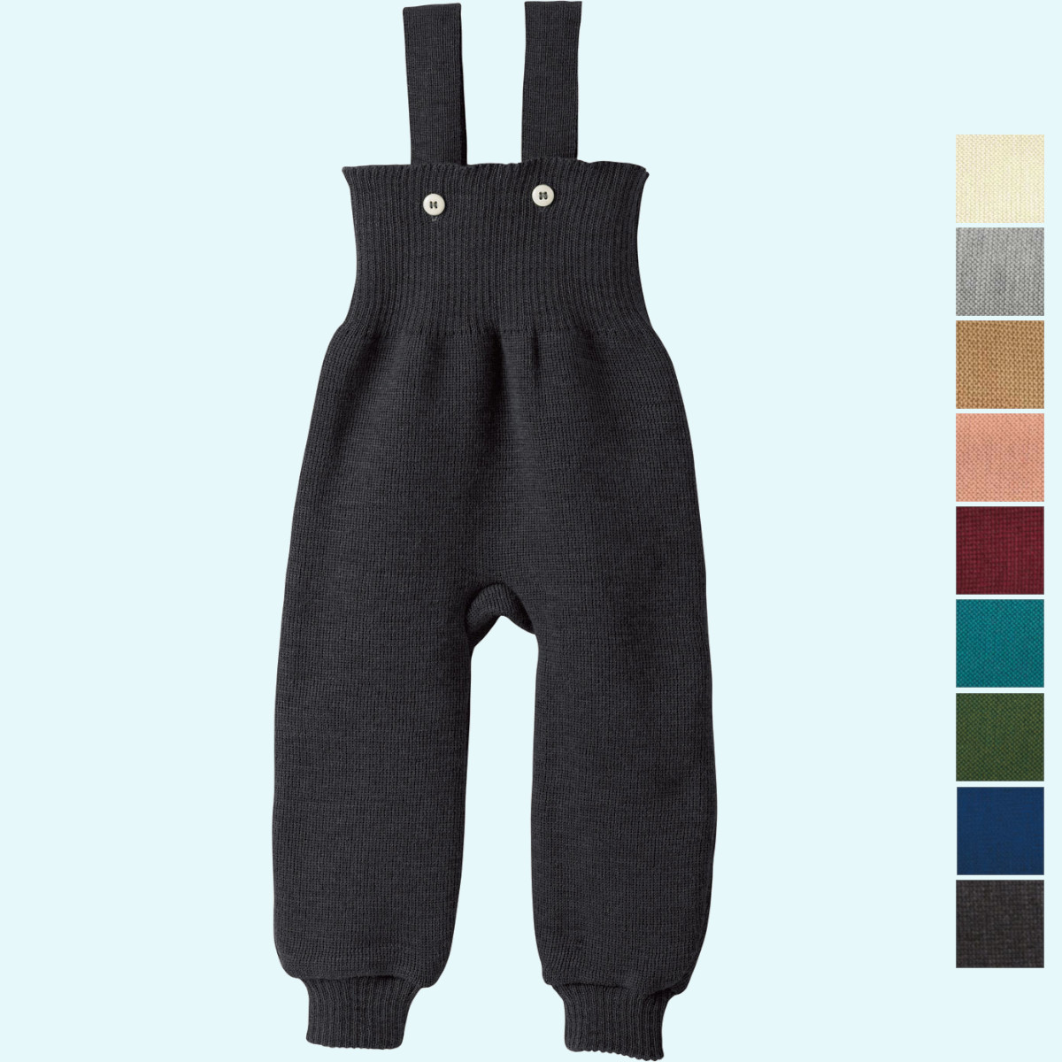 Warme disana Baby & Kinder Strick-Trägerhose aus Merinwolle SALE: Kuschelweiche disana Baby & Kinder Winter Strick-Trägerhose Wollhose mit Träger aus BIO merino Schurwolle GOTS