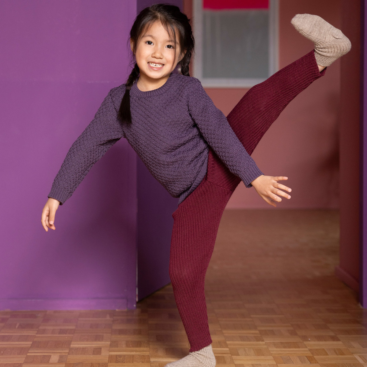 Dicke, warme disana Baby & Kinder Winter Strick-Leggings Woll-Leggings blickdicht für Mädchen aus BIO merino Schurwolle GOTS